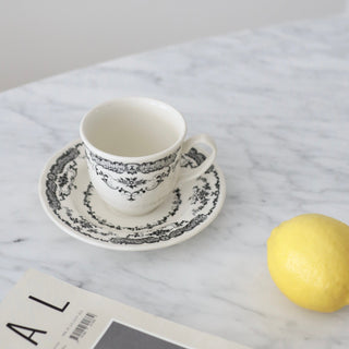 Tea Cup & Saucer Set - black