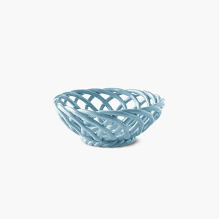 Sicilia Ceramic Basket Small - Light Blue